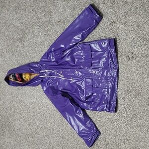 Girls Purple Plastic Raincoat